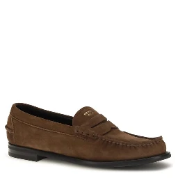 Brown Suede Leather Slip-On Loafers