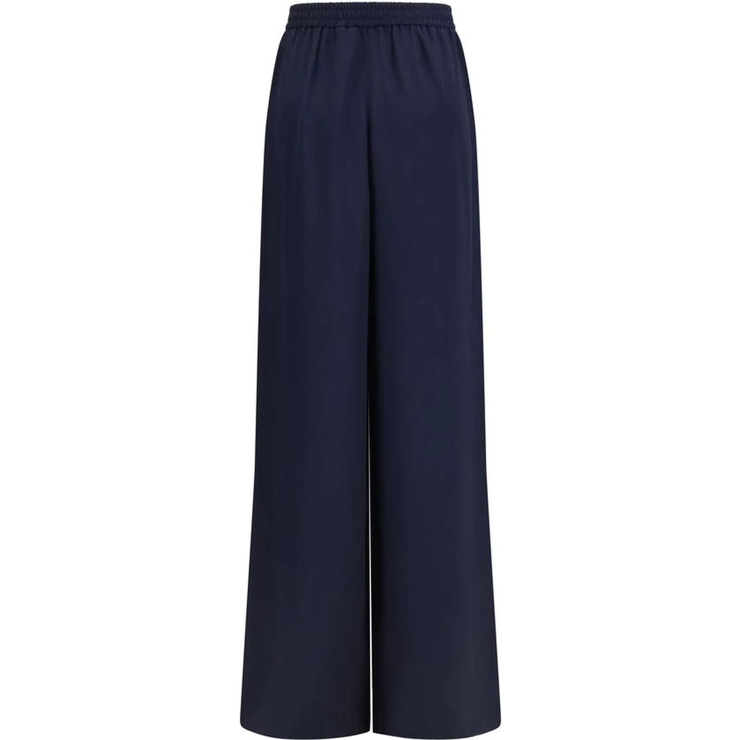 Blue Silk Casual Pants