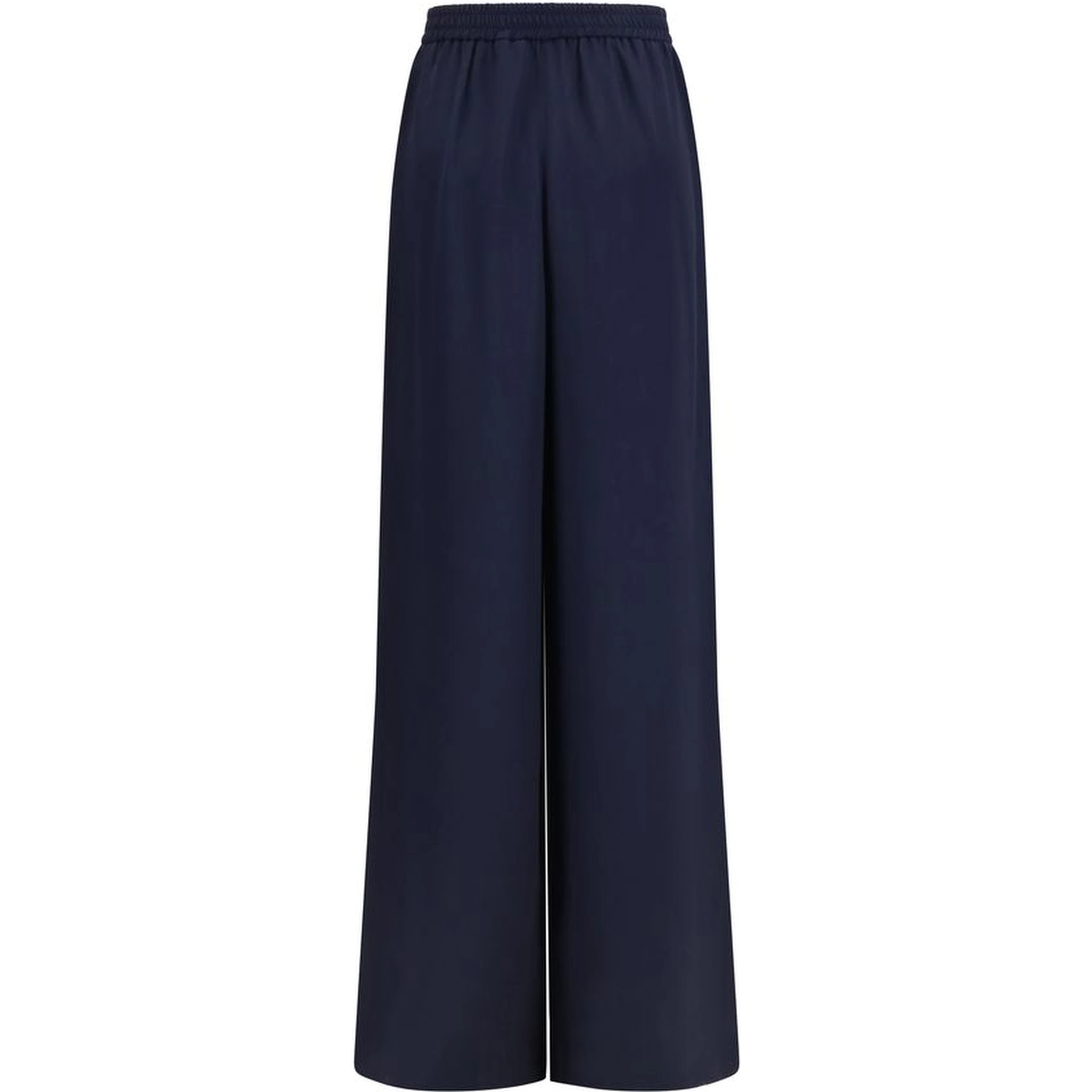 Blue Silk Casual Pants