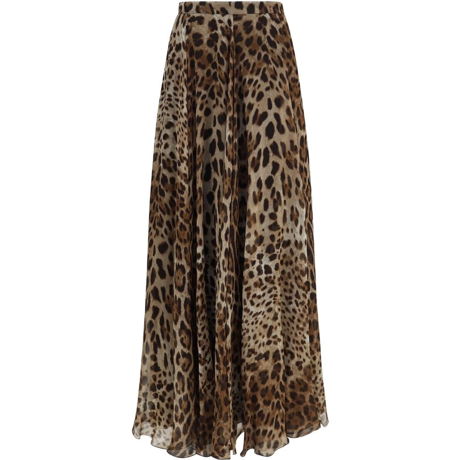 Beige Silk Long Skirt