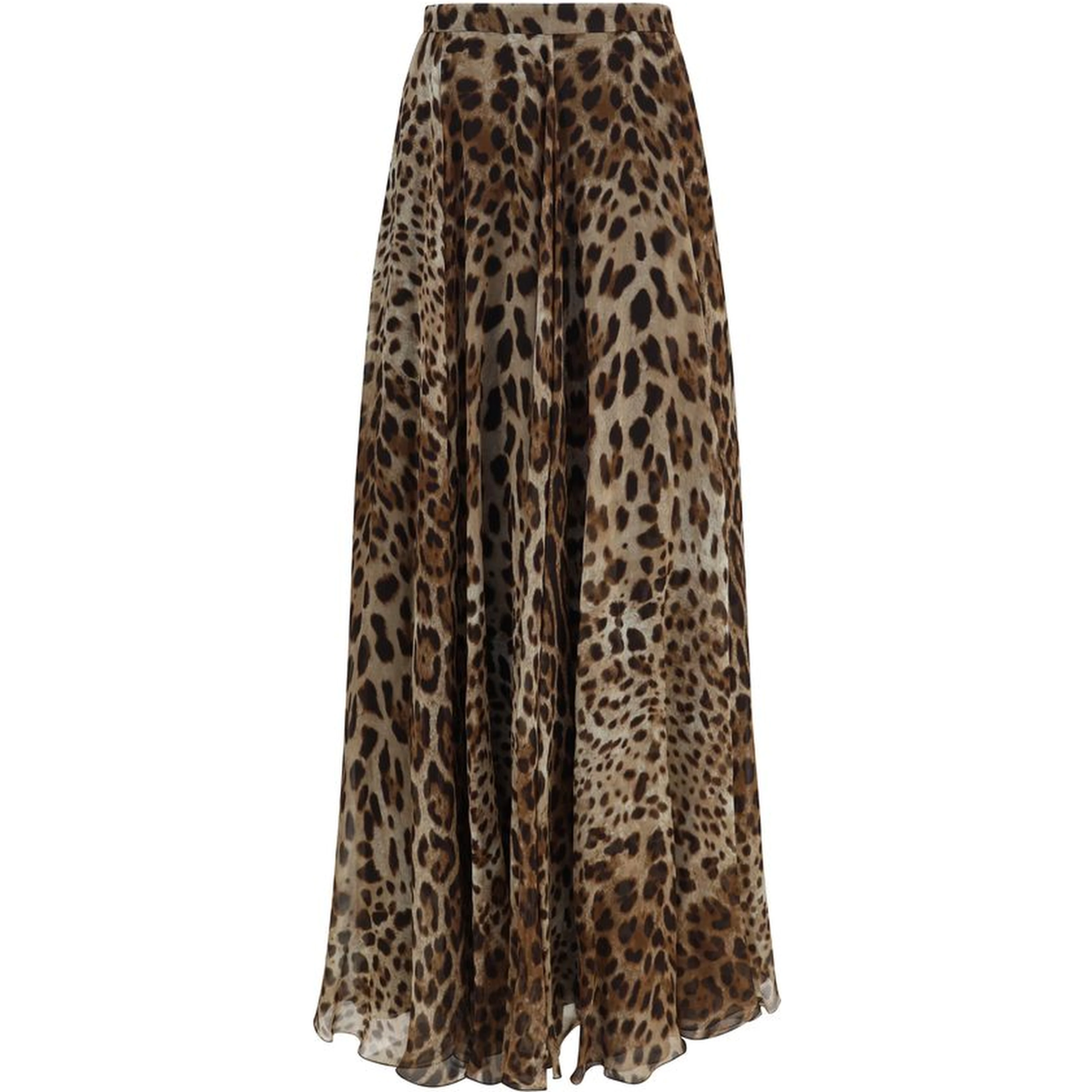 Beige Silk Long Skirt