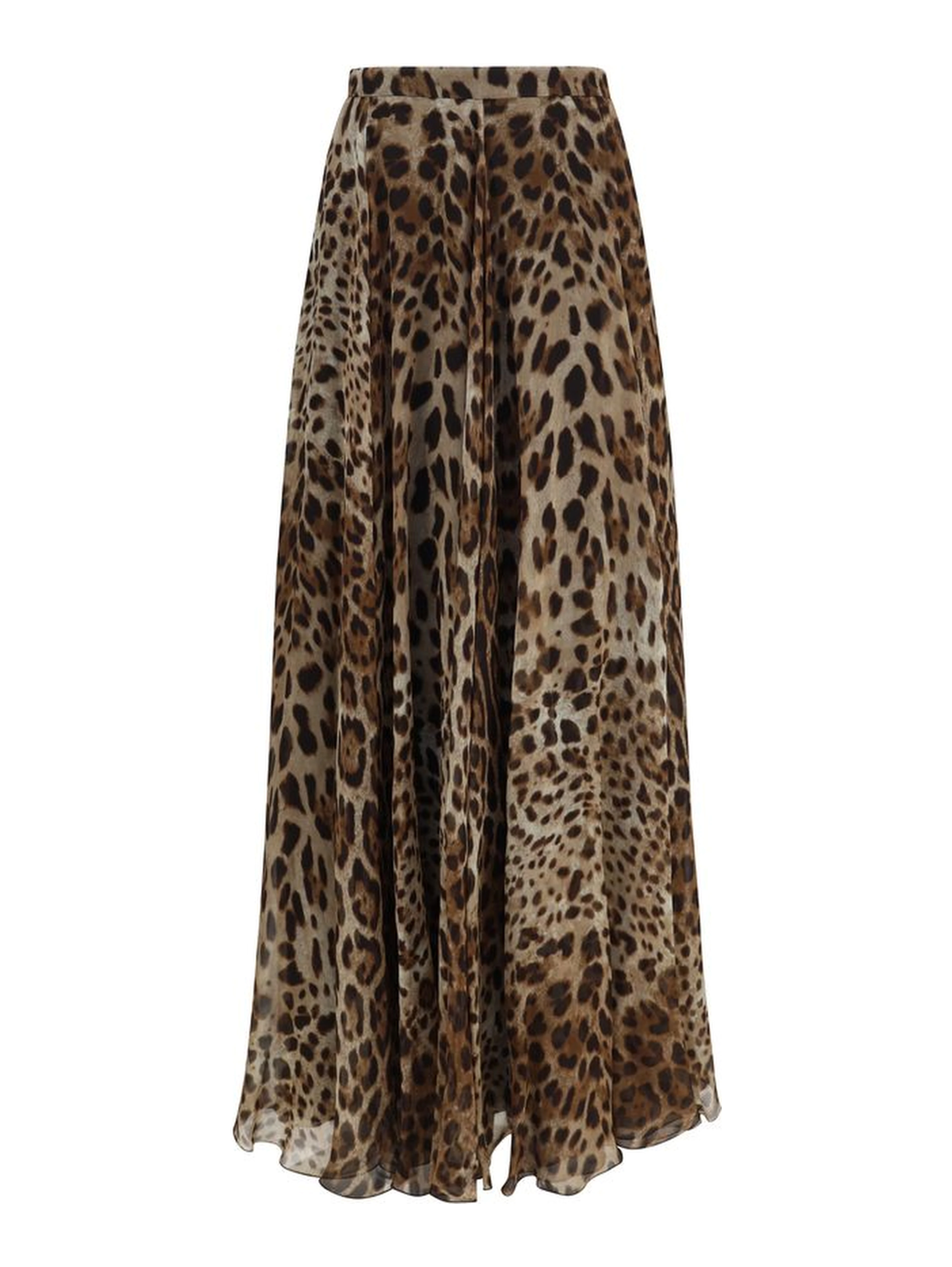 Beige Silk Long Skirt