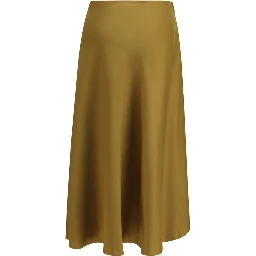 Bicolor Acetate Midi Skirt