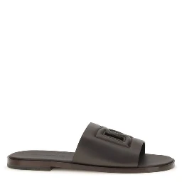 Brown Calf Leather Bos Taurus Flat Sandals