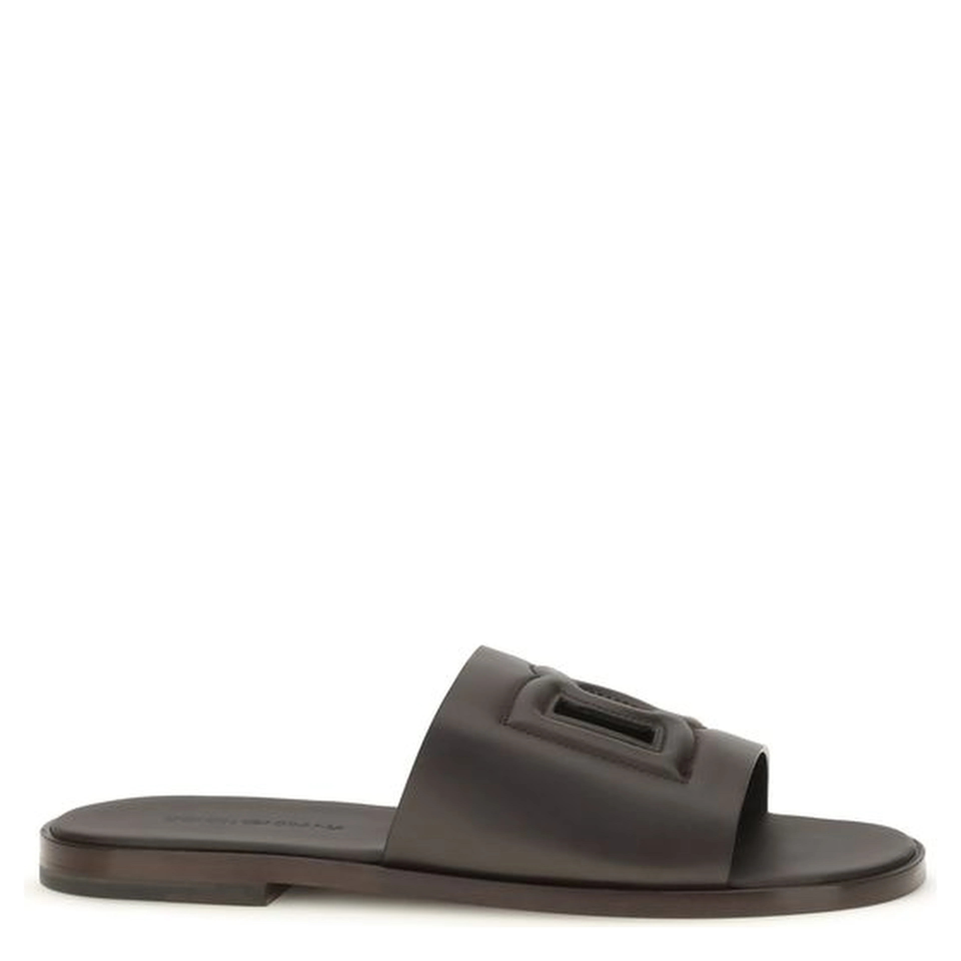 Brown Calf Leather Bos Taurus Flat Sandals