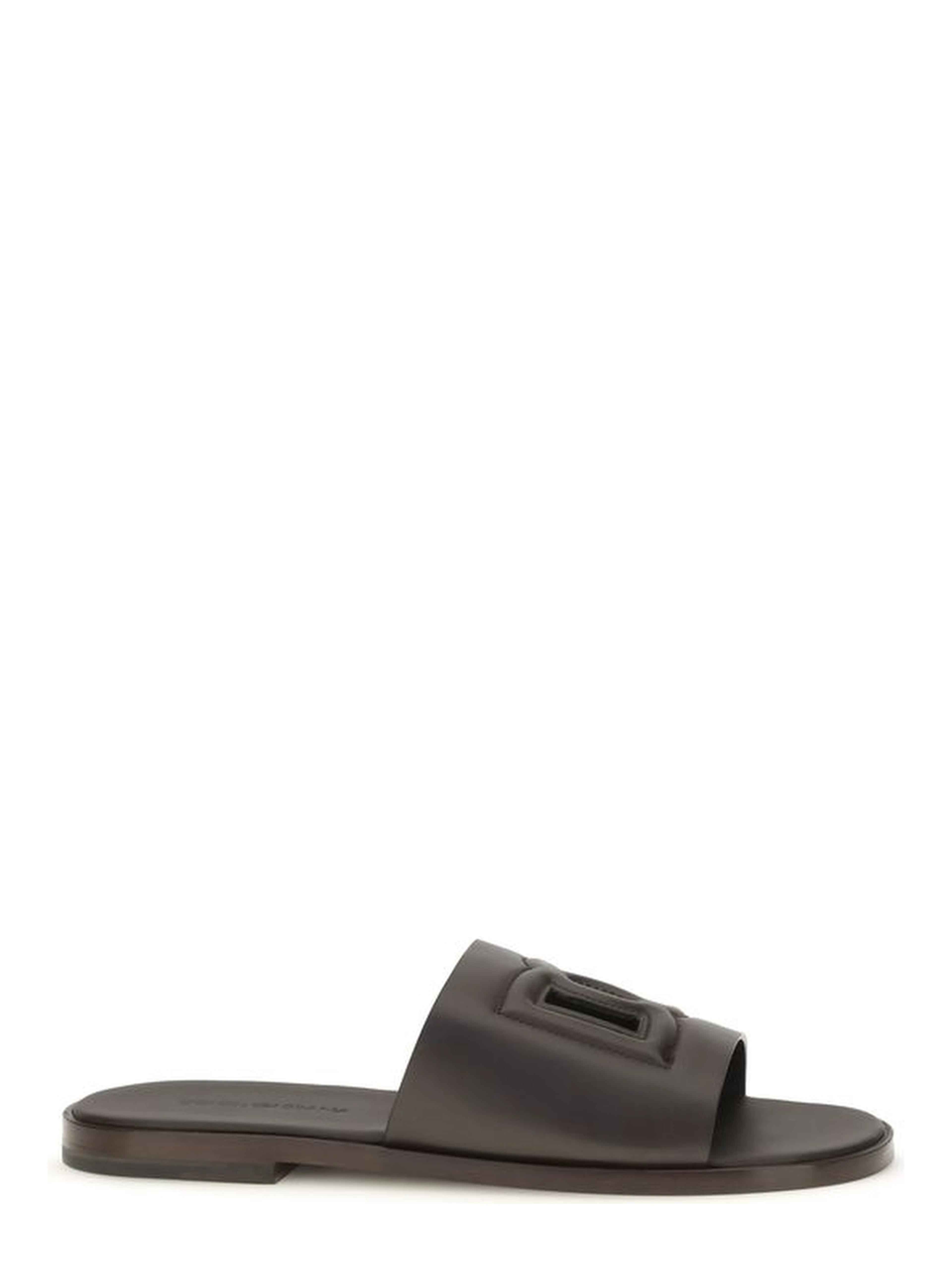 Brown Calf Leather Bos Taurus Flat Sandals