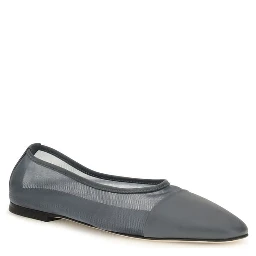 Gray Calf Leather Bos Taurus Ballet Flats