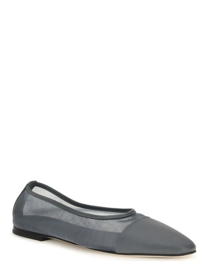 Gray Calf Leather Bos Taurus Ballet Flats