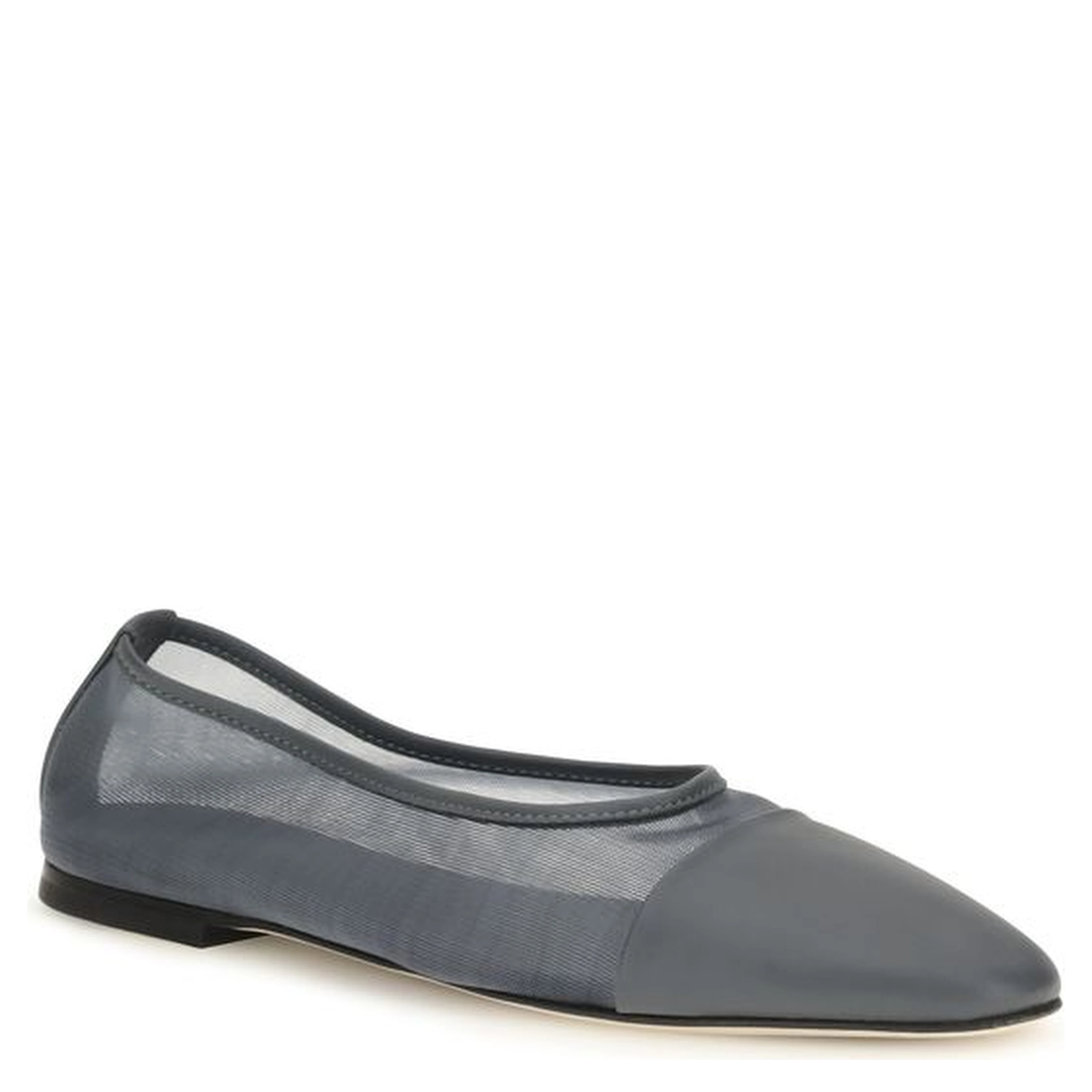 Gray Calf Leather Bos Taurus Ballet Flats