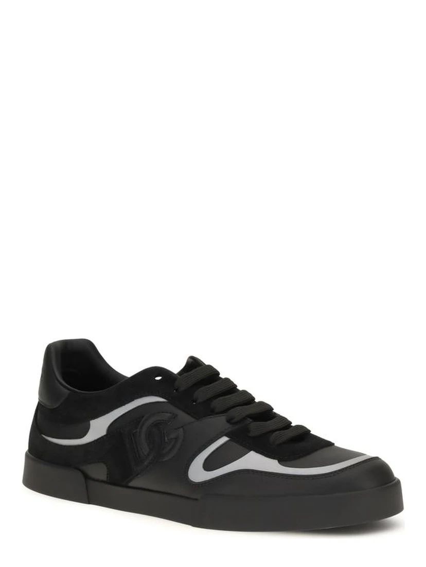 Black Calf Leather Bos Taurus Sneakers