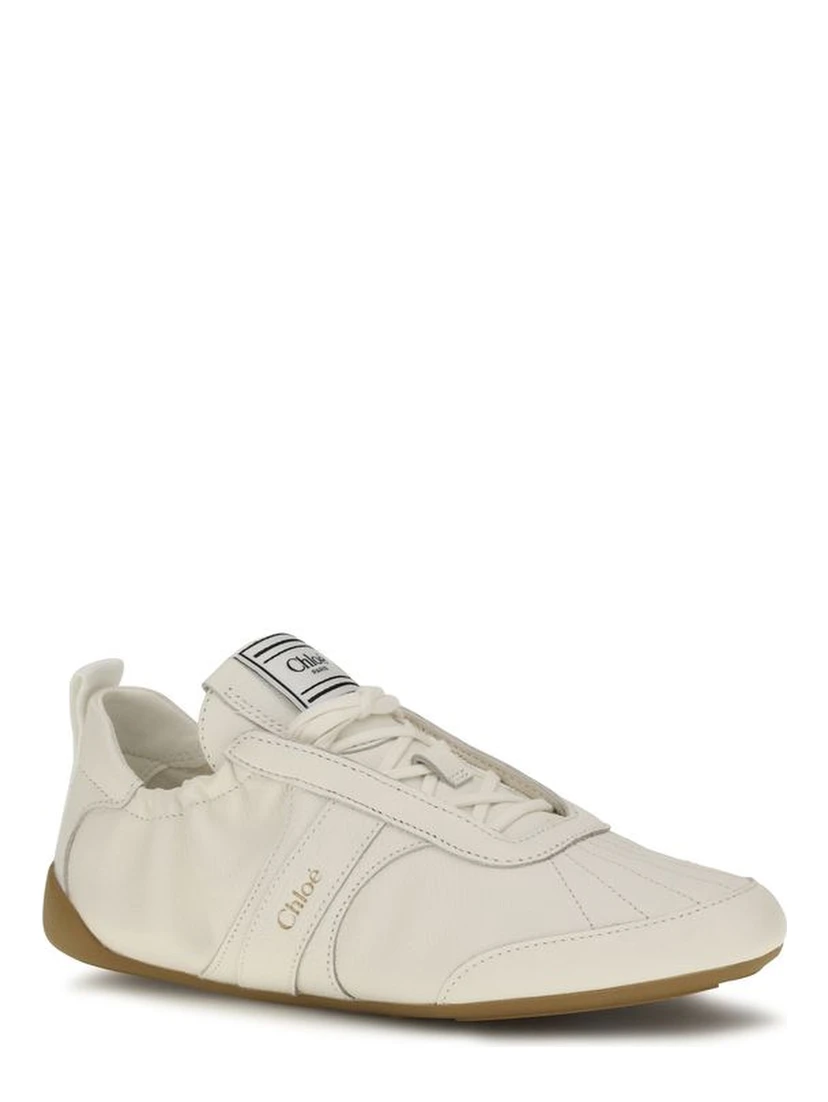 Beige Fabric Athletic Sneakers