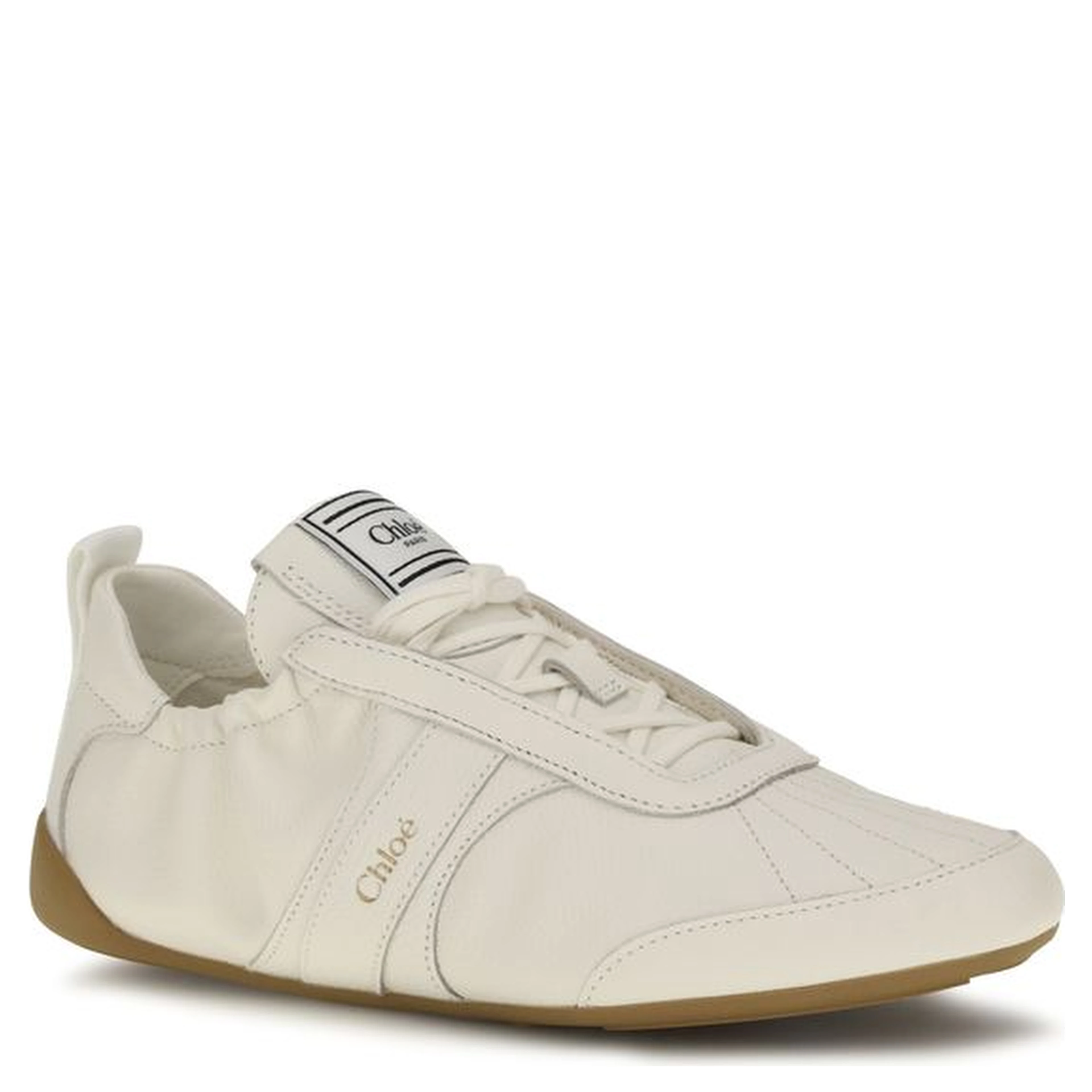 Beige Fabric Athletic Sneakers
