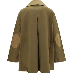 Bicolor Cotton Full-Length Jacket