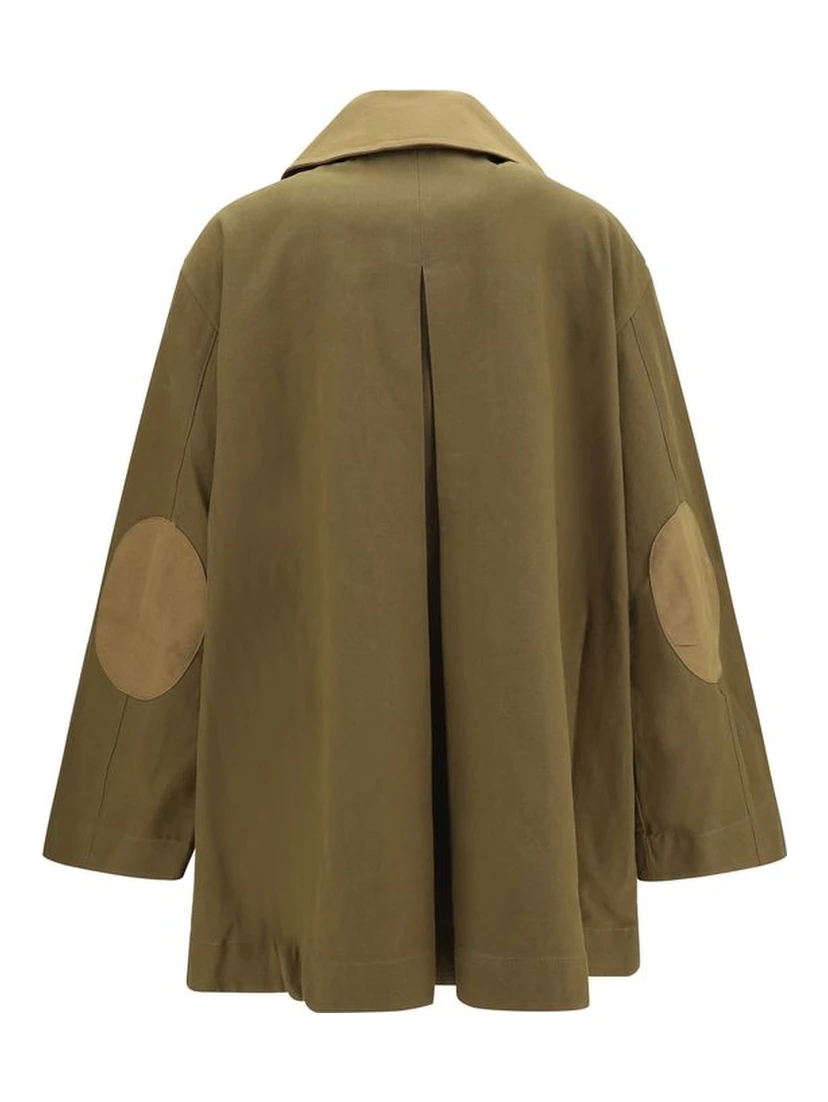 Bicolor Cotton Full-Length Jacket