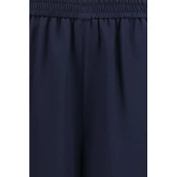 Blue Silk Casual Pants