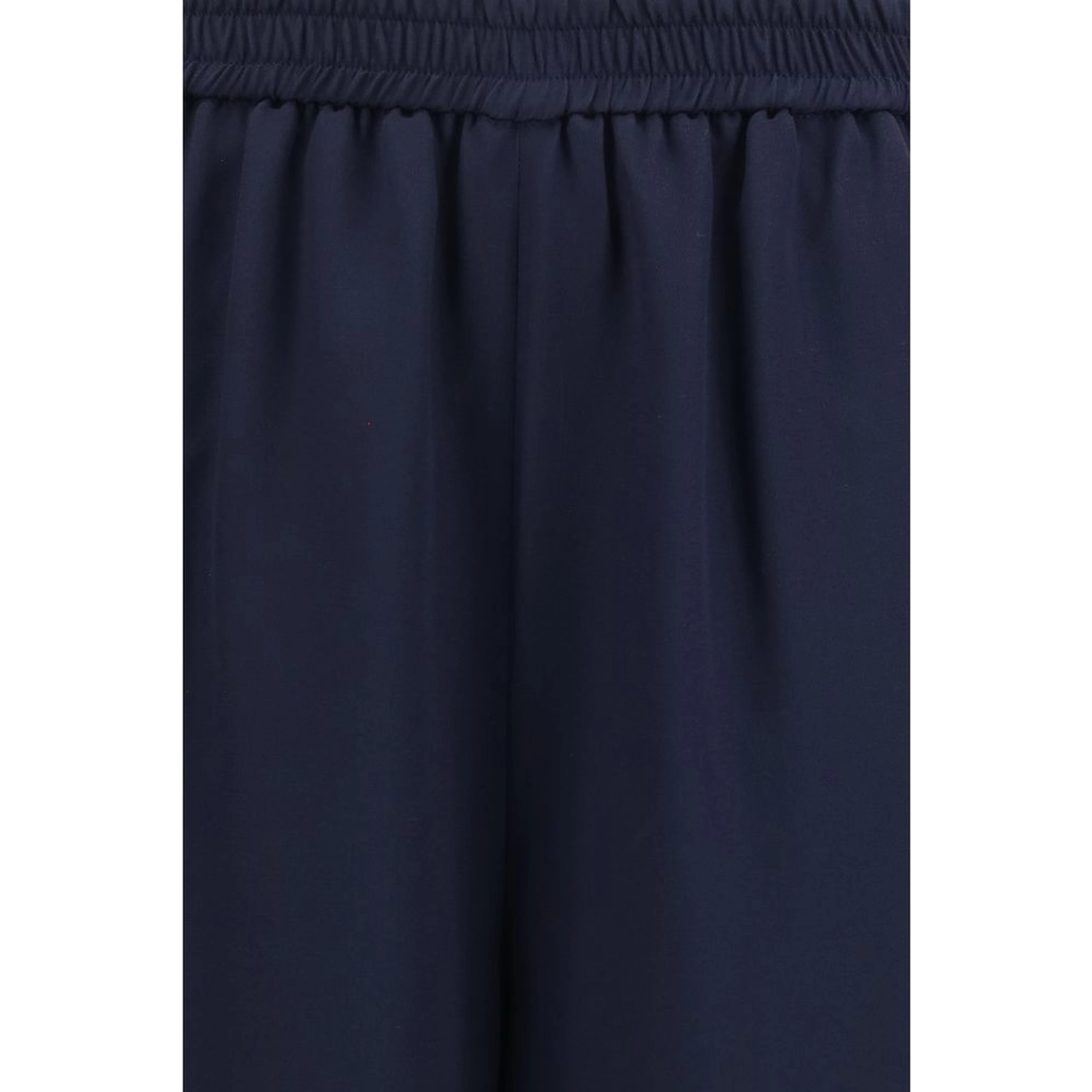 Blue Silk Casual Pants