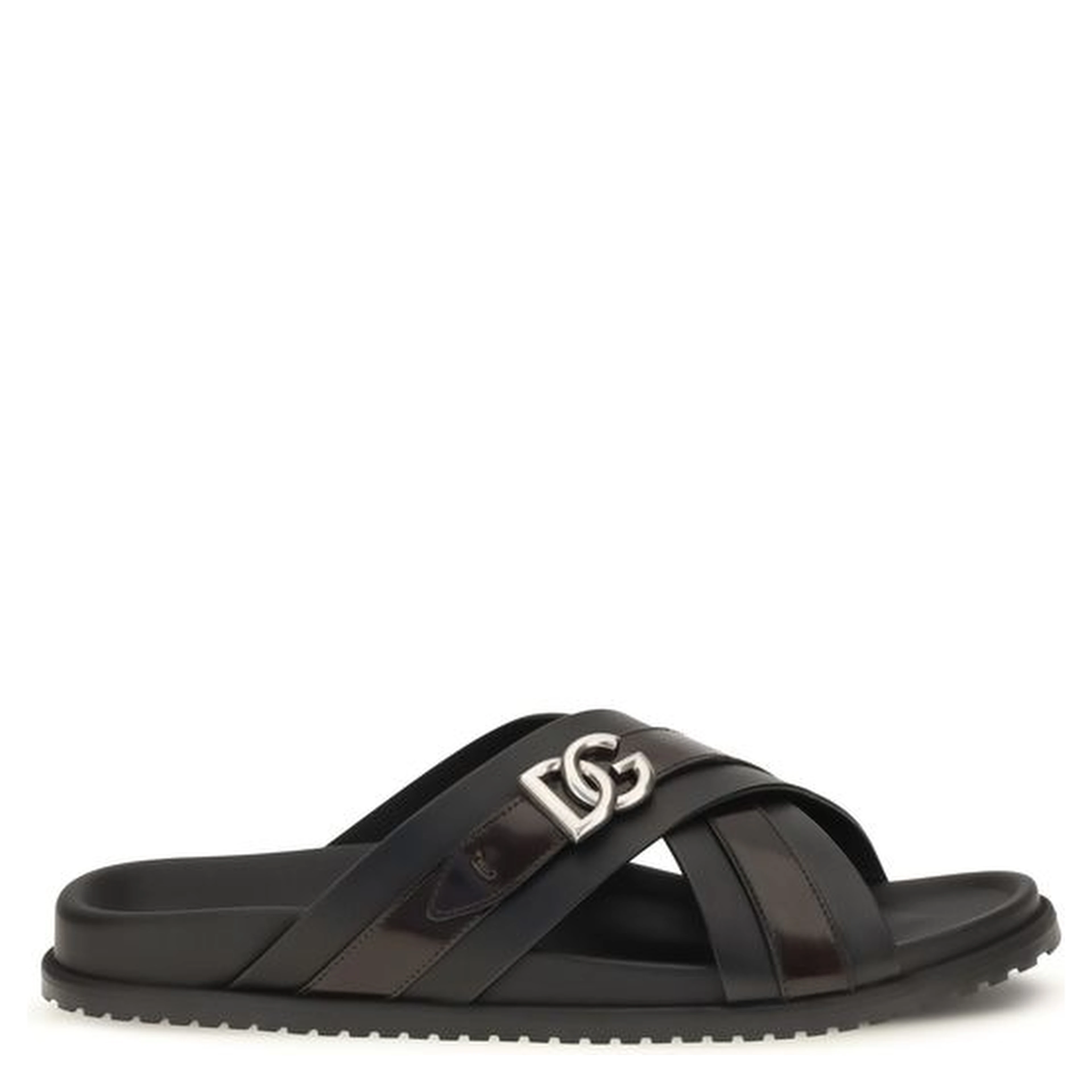 Black Calf Leather Bos Taurus Sandals