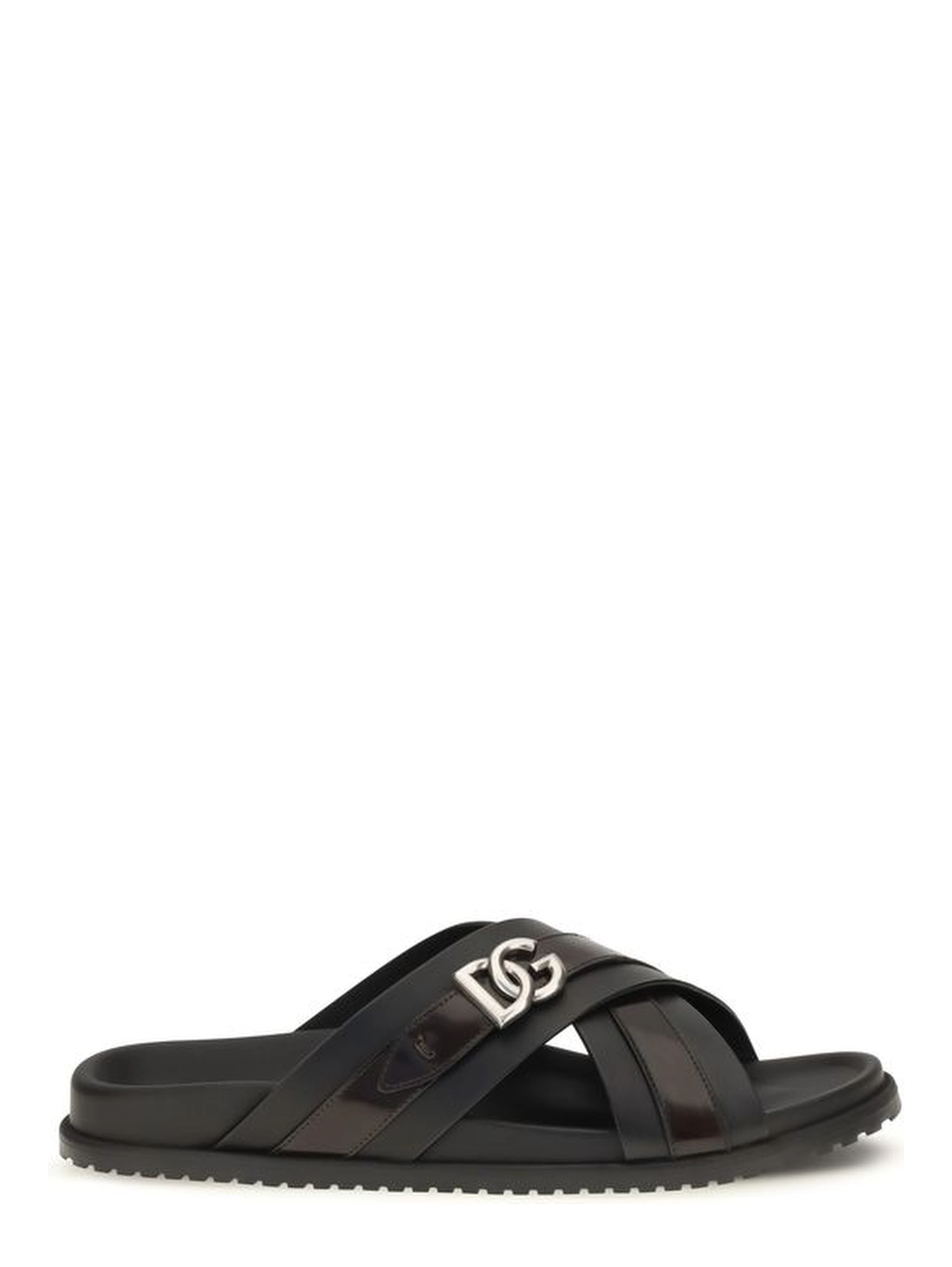 Black Calf Leather Bos Taurus Sandals