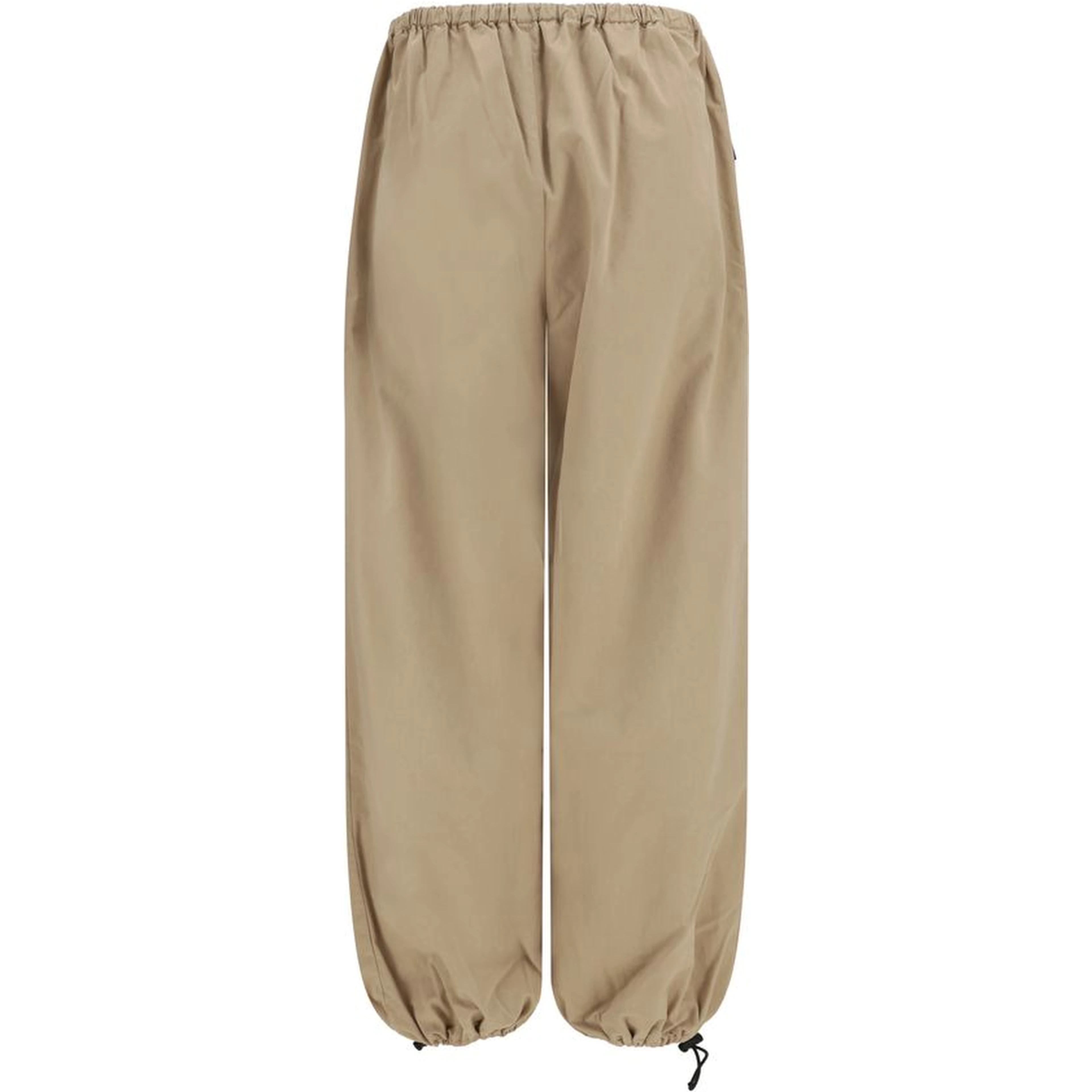 Beige Cotton Athletic Pants