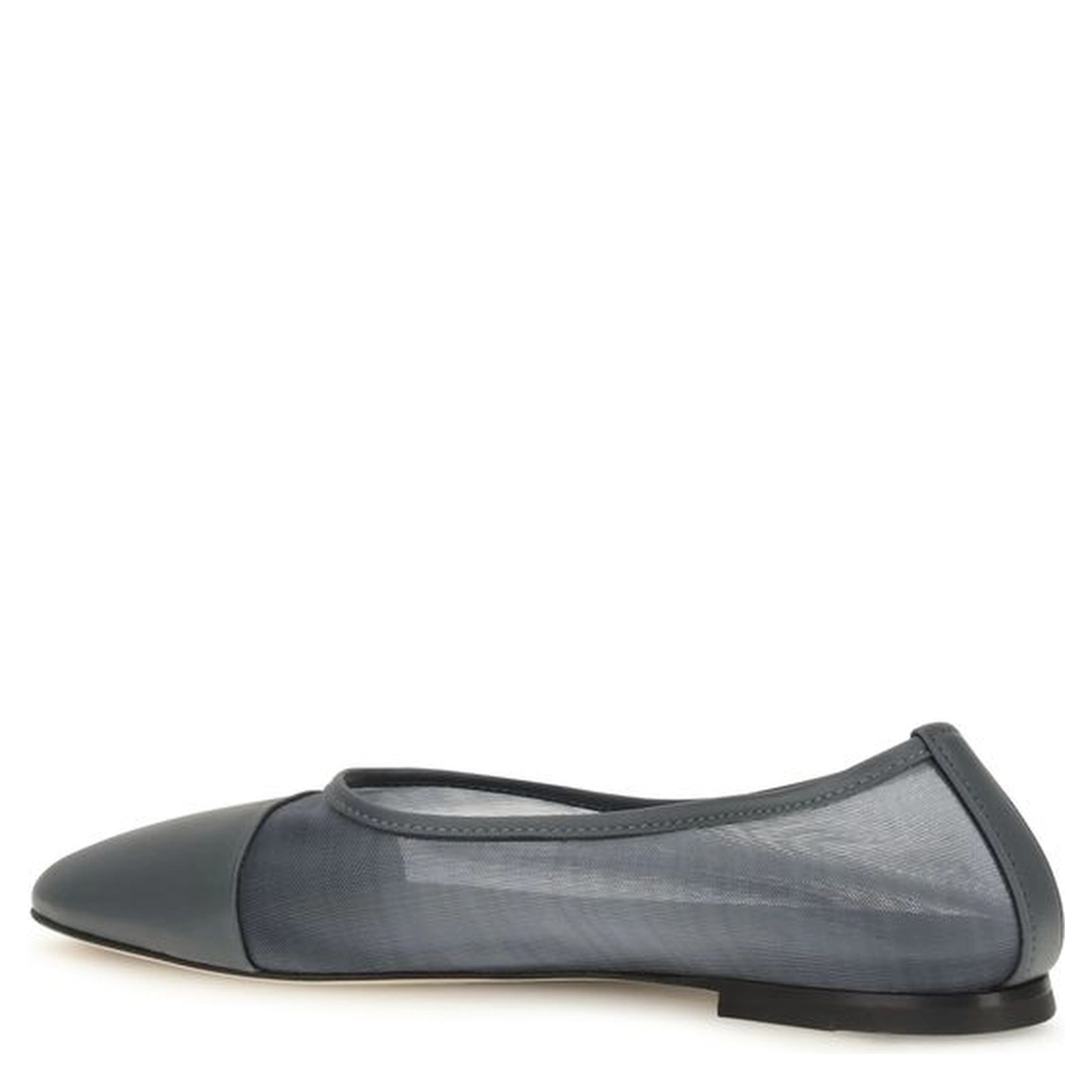 Gray Calf Leather Bos Taurus Ballet Flats