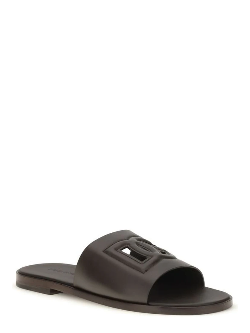 Brown Calf Leather Bos Taurus Flat Sandals