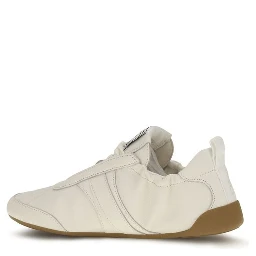 Beige Fabric Athletic Sneakers