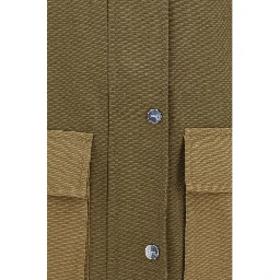 Bicolor Cotton Full-Length Jacket