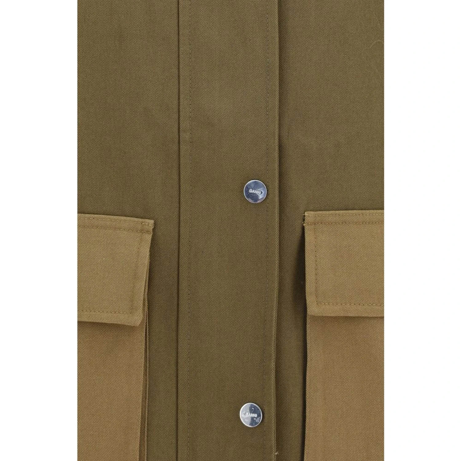 Bicolor Cotton Full-Length Jacket