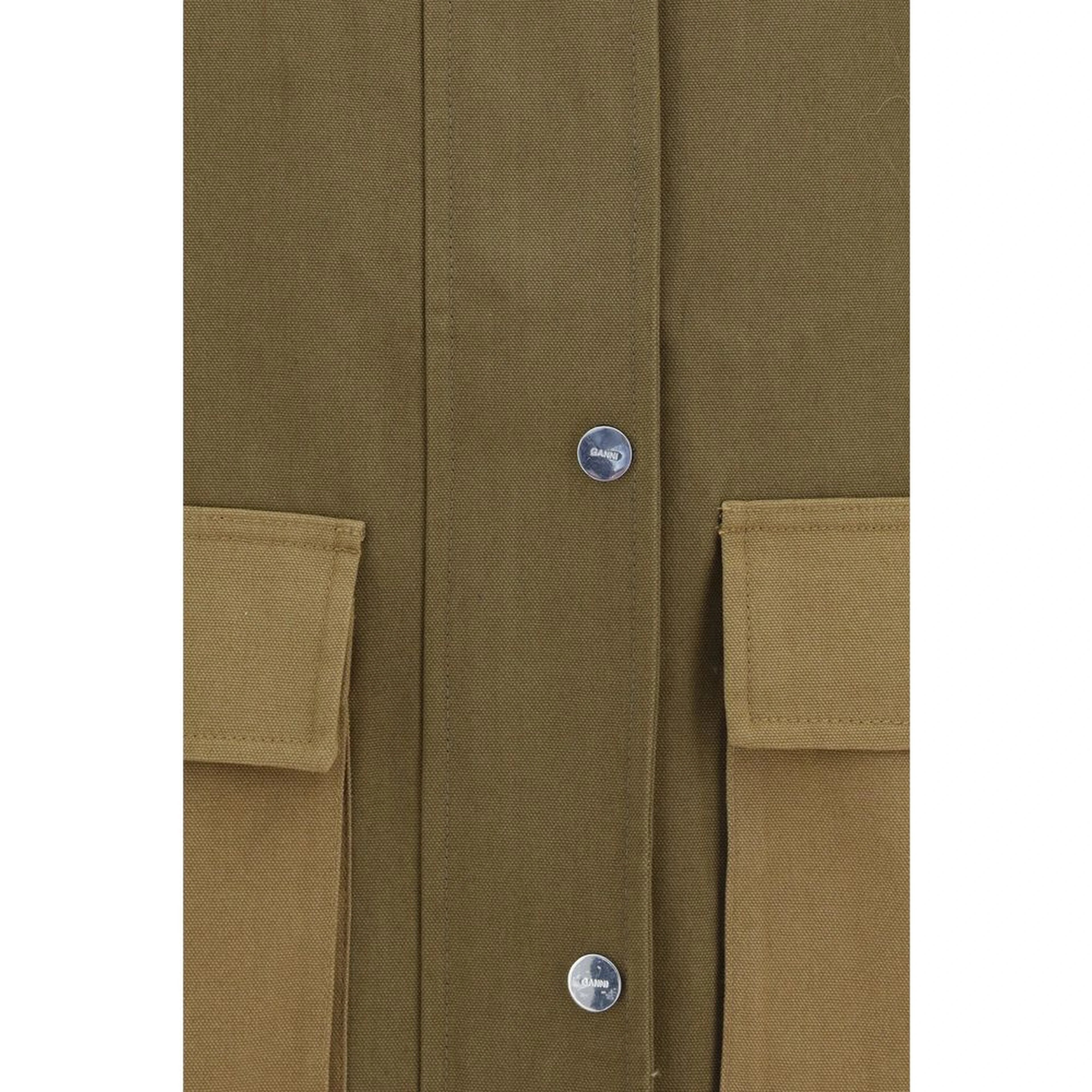 Bicolor Cotton Full-Length Jacket