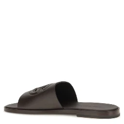 Brown Calf Leather Bos Taurus Flat Sandals