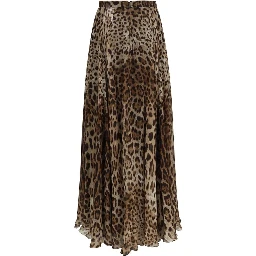 Beige Silk Long Skirt