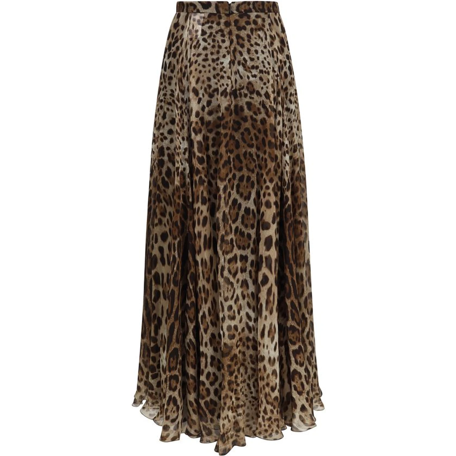 Beige Silk Long Skirt