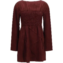 Bordeaux Acetate Casual Dress