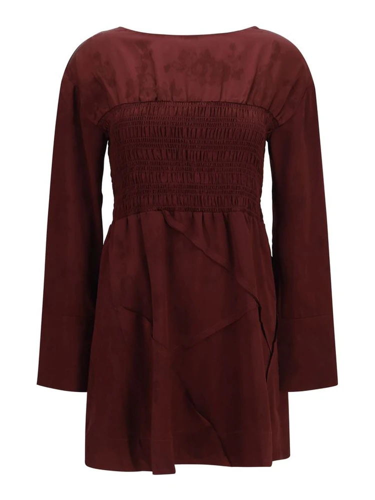 Bordeaux Acetate Casual Dress