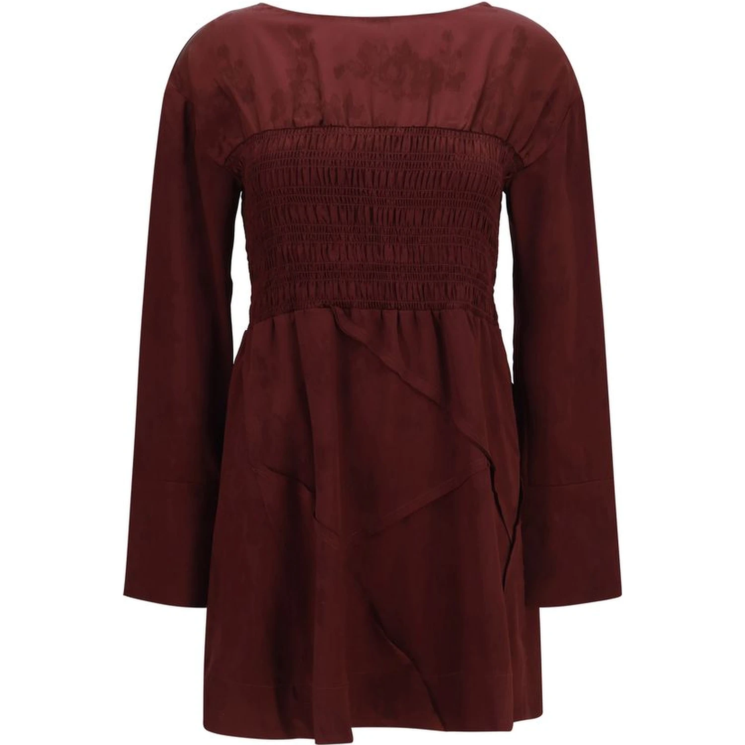 Bordeaux Acetate Casual Dress