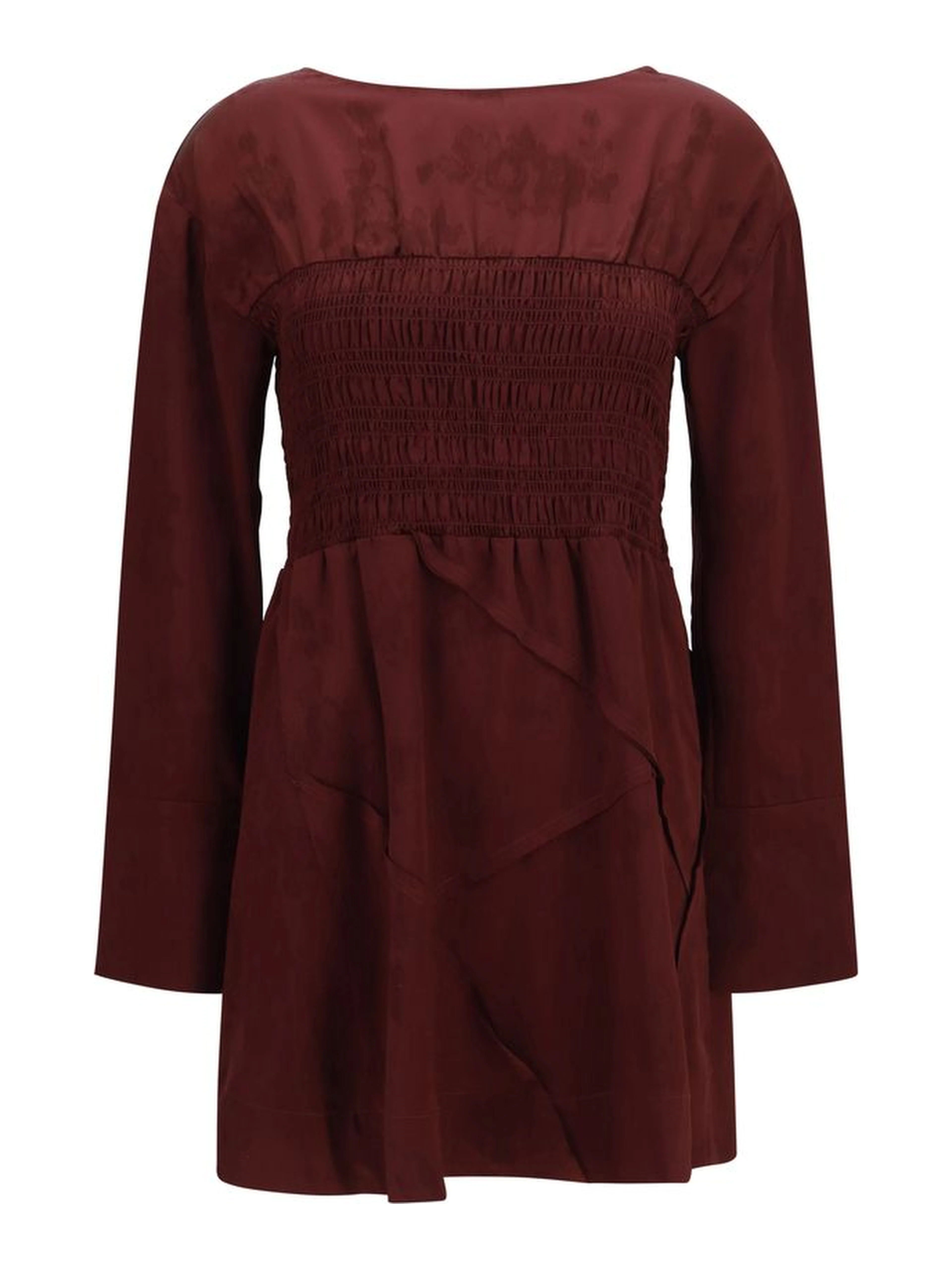 Bordeaux Acetate Casual Dress