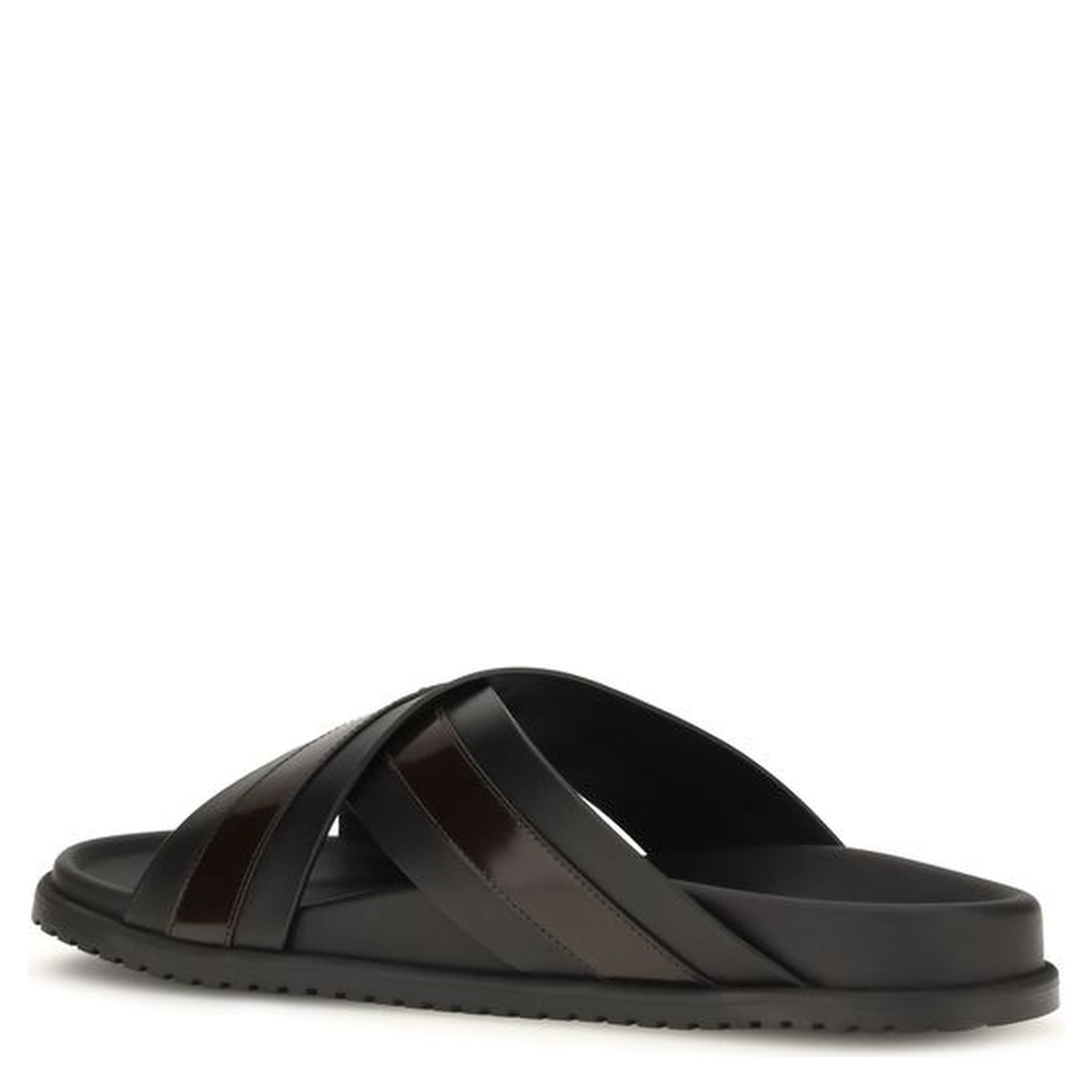 Black Calf Leather Bos Taurus Sandals