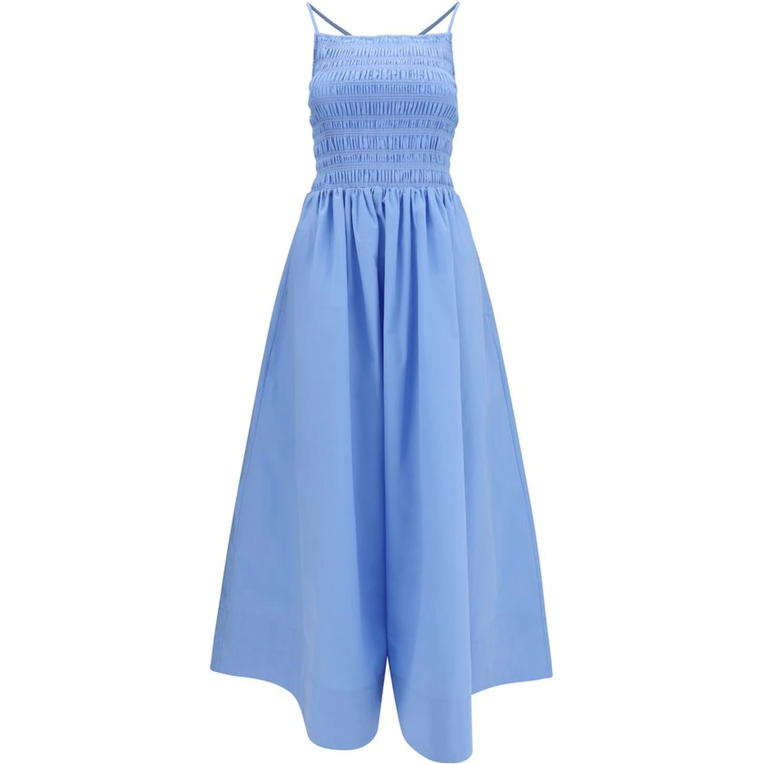 Blue Cotton Casual Dress