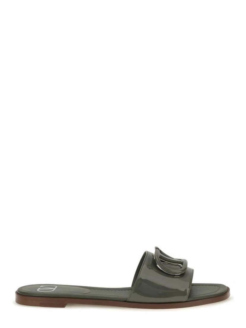 Bicolor Calf Leather Bos Taurus Flat Sandals