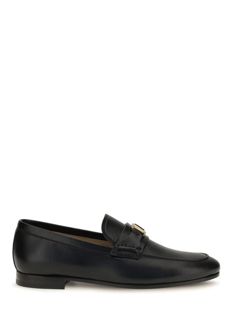 Black Calf Leather Bos Taurus Slip-On Loafers