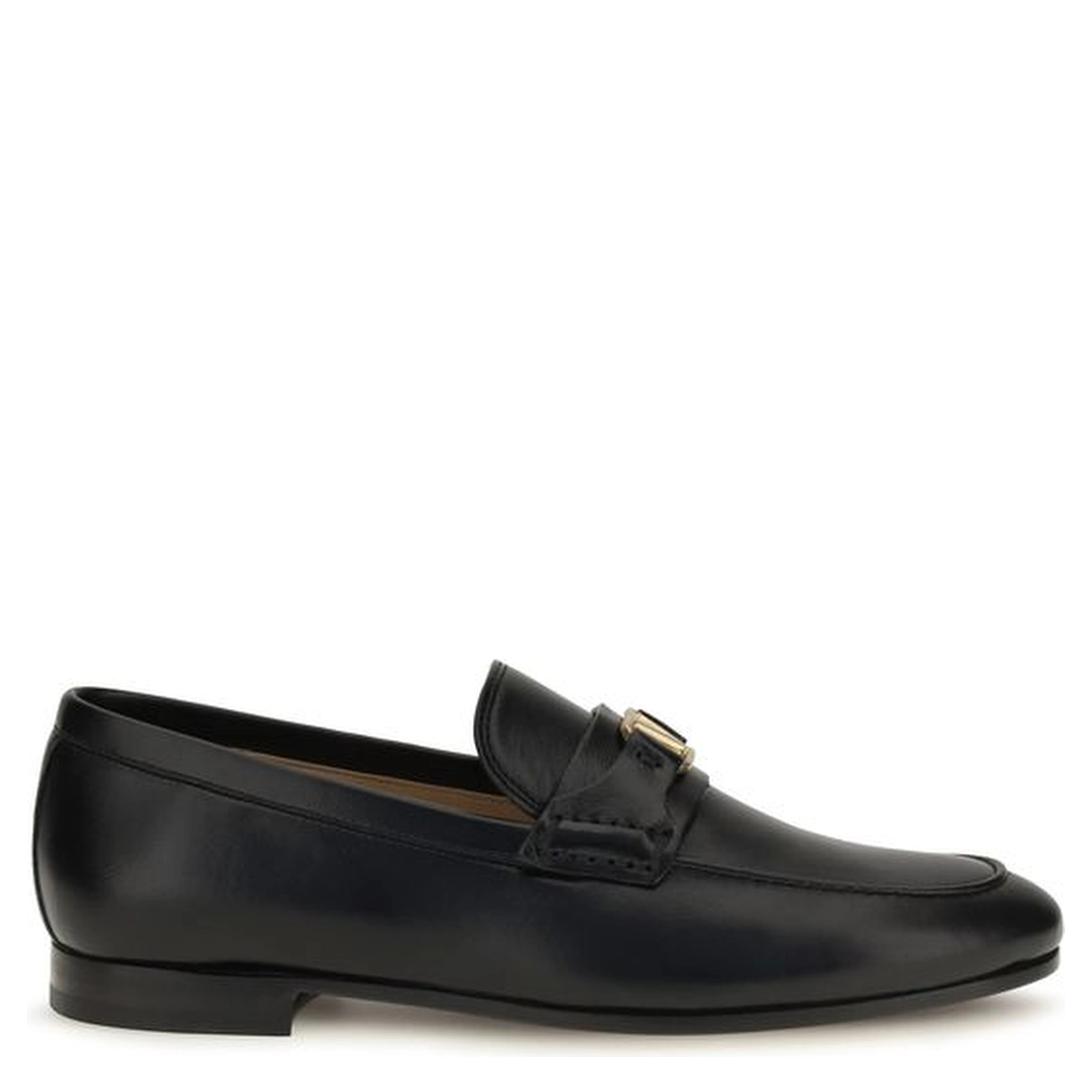 Black Calf Leather Bos Taurus Slip-On Loafers