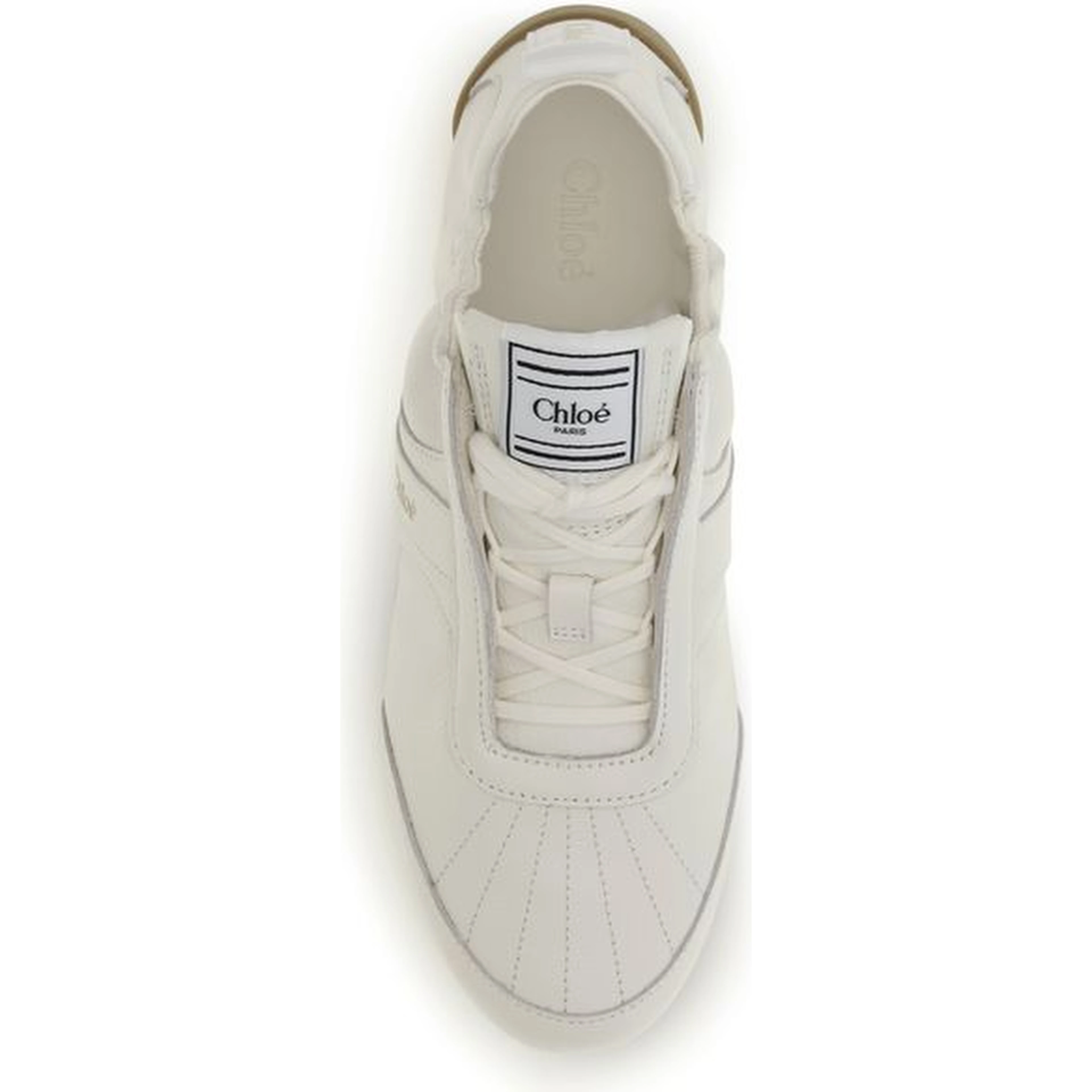 Beige Fabric Athletic Sneakers