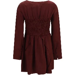 Bordeaux Acetate Casual Dress