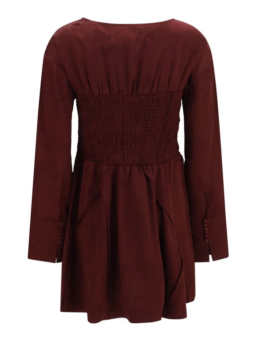 Bordeaux Acetate Casual Dress