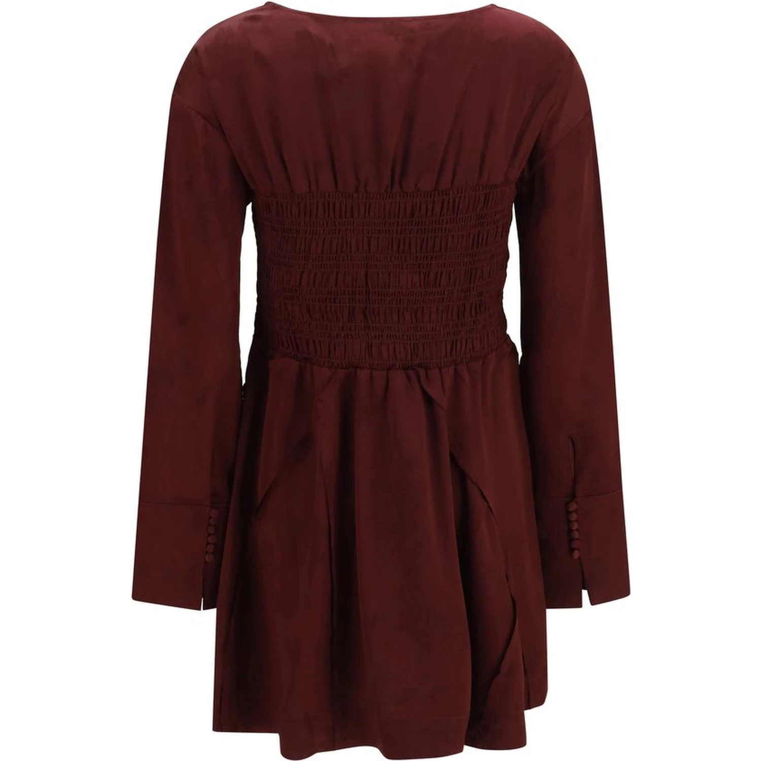 Bordeaux Acetate Casual Dress