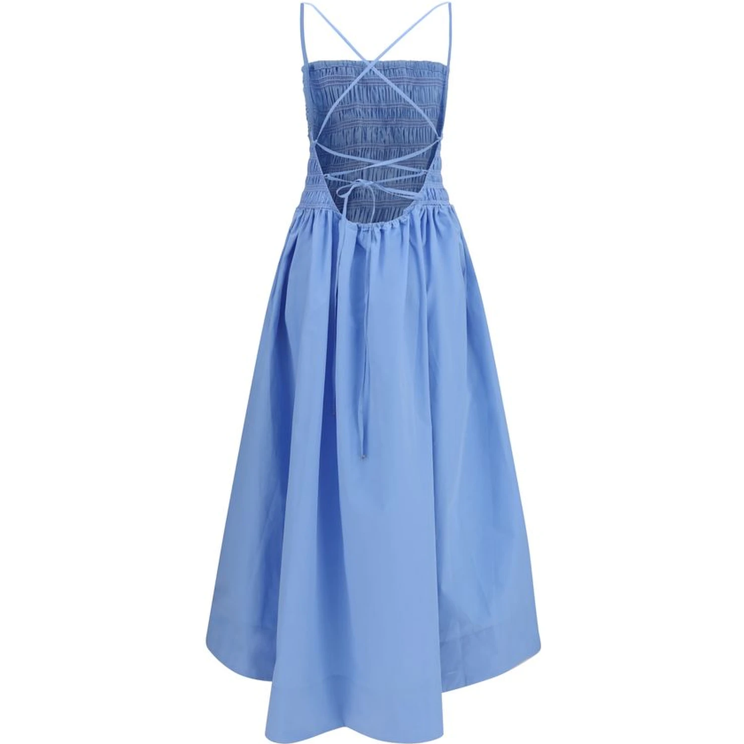 Blue Cotton Casual Dress