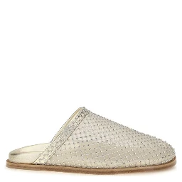 Silver Fabric Mules