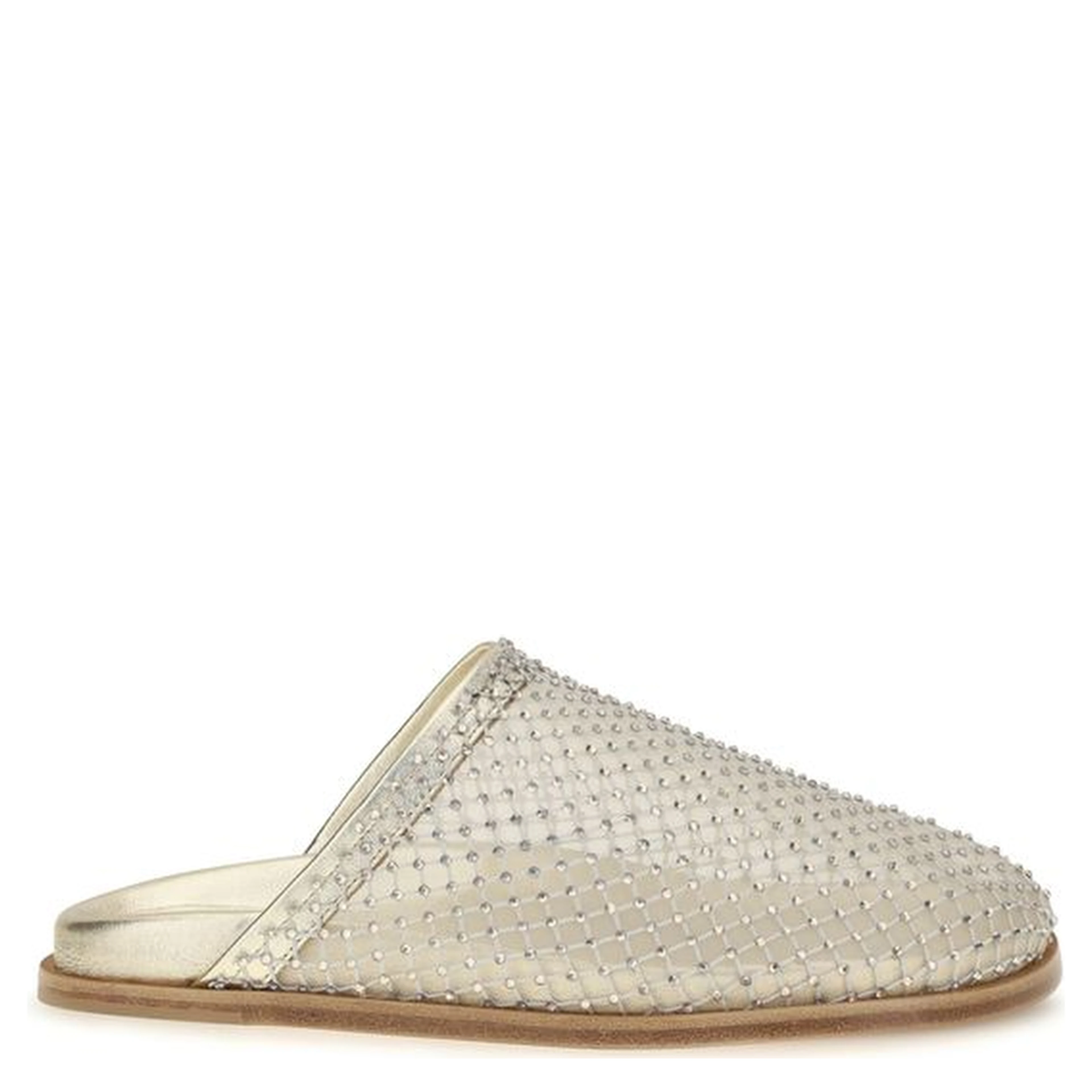 Silver Fabric Mules
