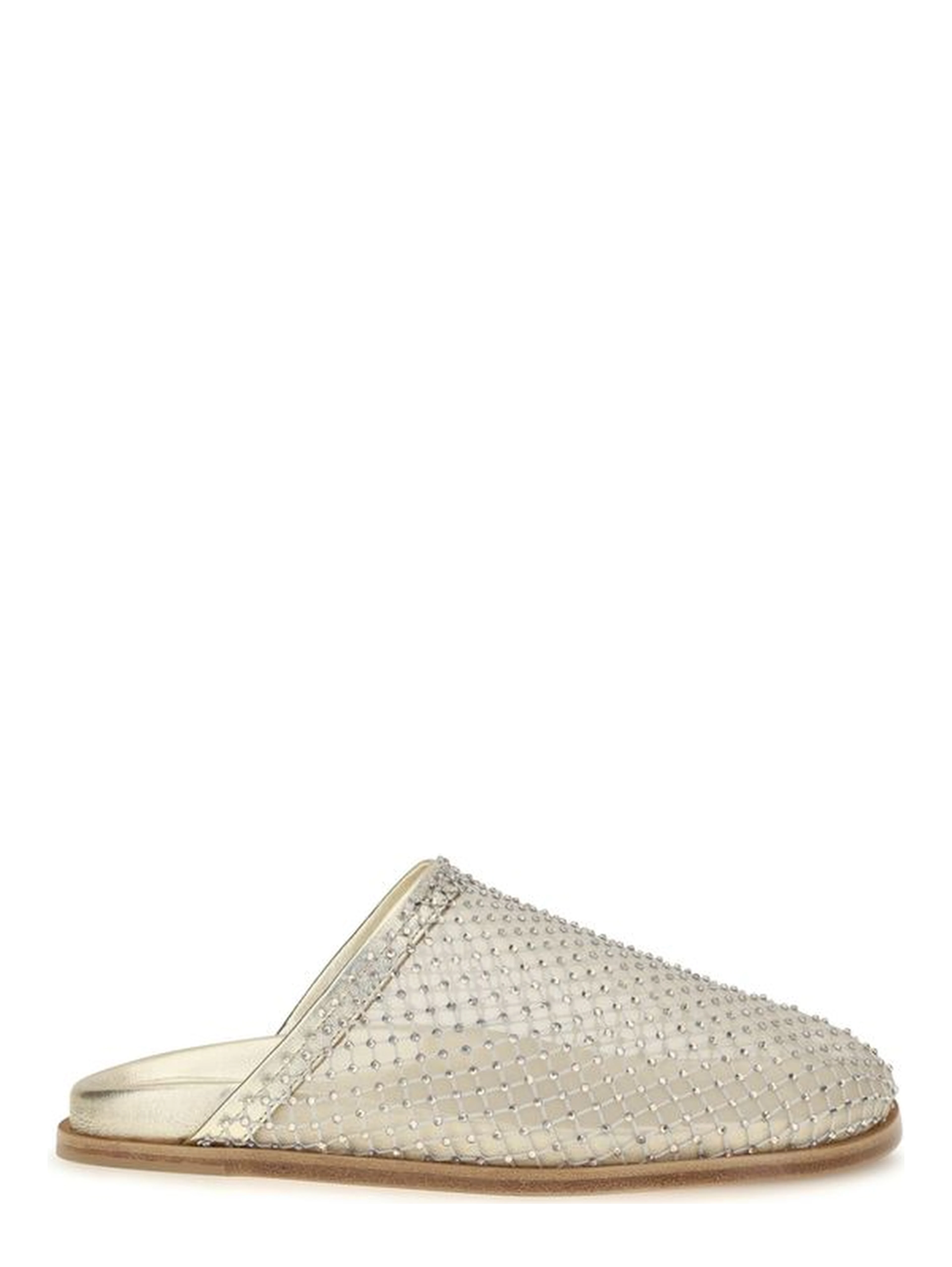 Silver Fabric Mules
