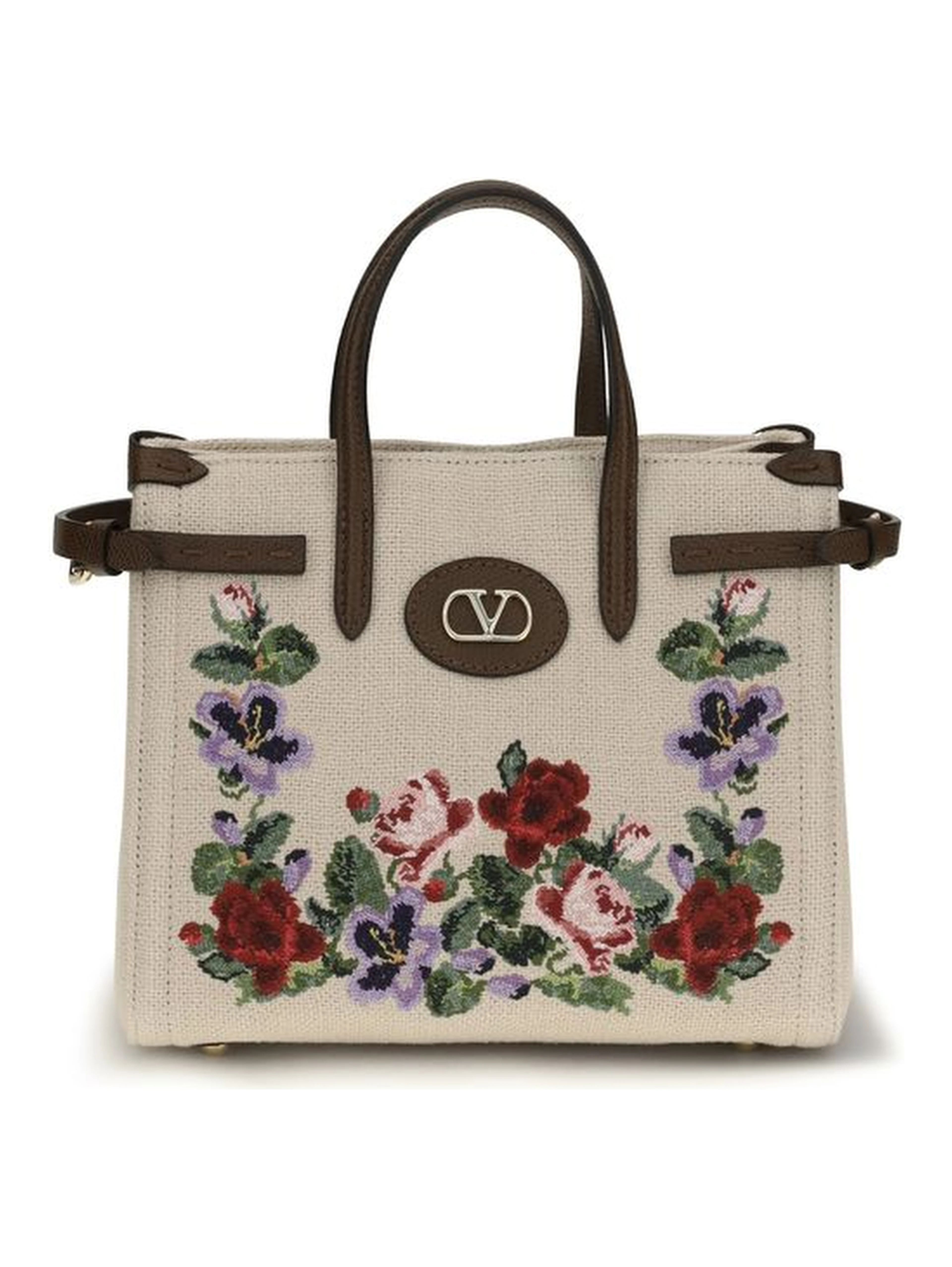 Beige Linen Shoulder Bag